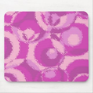 Abstract Pink Circles Design Mouse Pad