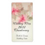 Abstract Pink Floral Wedding Wine Label