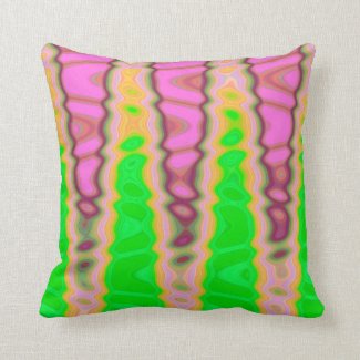 Abstract pink green cone pattern throw pillow