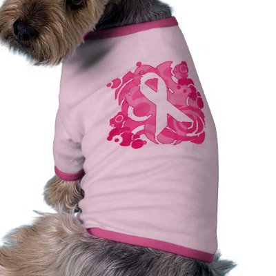 Abstract Pink Ribbon Products Doggie T-shirt by CancerSupport