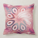 Abstract Pink Swirl and Star Kaleidoscope Throw Pillows