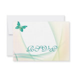 Abstract Plum Butterfly RSVP Wedding Invitation