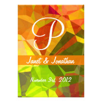 Abstract Polygons 101 Customizable Monogram invitations
