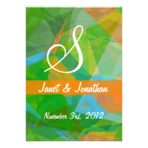 Abstract Polygons 43 Customizable Monogram invitations