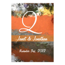 Abstract Polygons 60 Customizable Monogram invitations