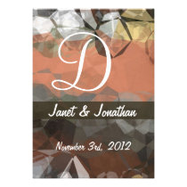 Abstract Polygons 62 Customizable Monogram invitations