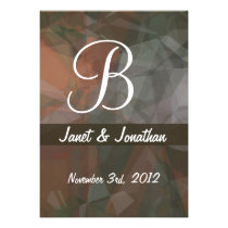 Abstract Polygons 67 Customizable Monogram invitations