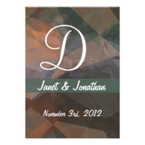 Abstract Polygons 76 Customizable Monogram invitations