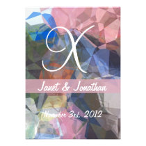 Abstract Polygons 87 Customizable Monogram invitations