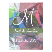 Abstract Polygons 92 Customizable Monogram invitations
