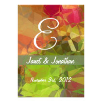 Abstract Polygons 95 Customizable Monogram invitations