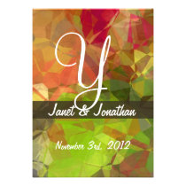 Abstract Polygons 97 Customizable Monogram invitations