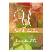 Abstract Polygons 98 Customizable Monogram invitations