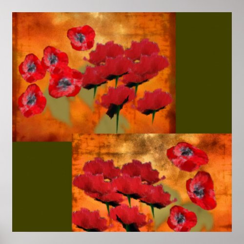 Abstract Poppies print