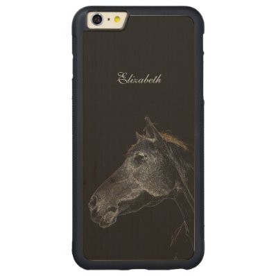 Abstract Psychedelic Silver And Black Horse Carved® Maple iPhone 6 Plus Bumper Case