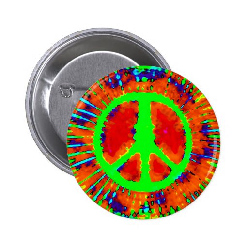 Abstract Psychedelic Tie-Dye Peace Sign Pin
