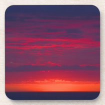 Abstract Purple and Orange Sunset Beverage Coaster