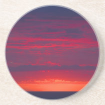 Abstract Purple and Orange Sunset Drink Coasters