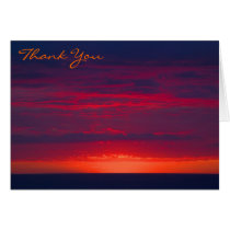 Abstract Purple and Orange Sunset Thank You Card