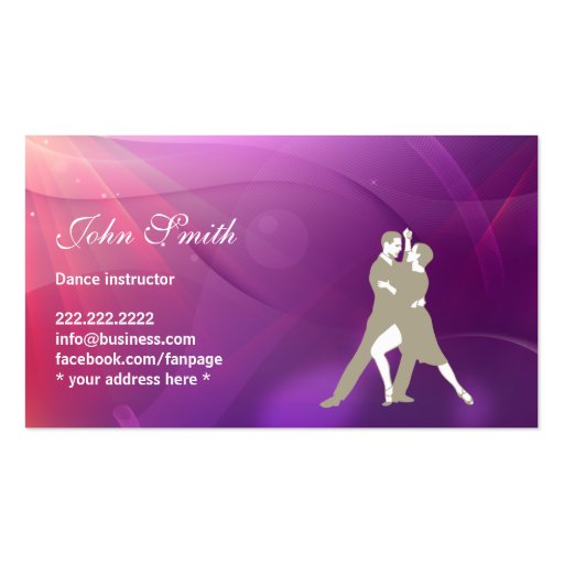 Abstract Purple Dance Instructor Business Card