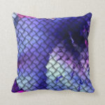 Abstract Purple Floral Mosaic Throw Pillows
