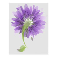 Abstract Purple Flowers Post Card