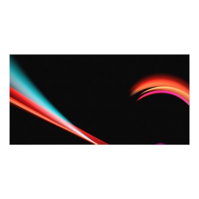 Abstract Purple Fractal Swoosh Photo Card by graficallyminded
