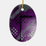 Abstract Purple Metallic Grunge Ornament
