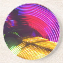 Abstract Purple Yellow Red and Green Lights Beverage Coasters