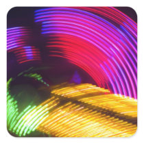 Abstract Purple Yellow Red and Green Lights Square Stickers