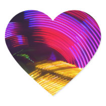 Abstract Purple Yellow Red and Green Lights Heart Sticker