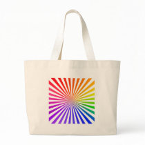 Abstract Radial Lines: Rainbow Canvas Bag