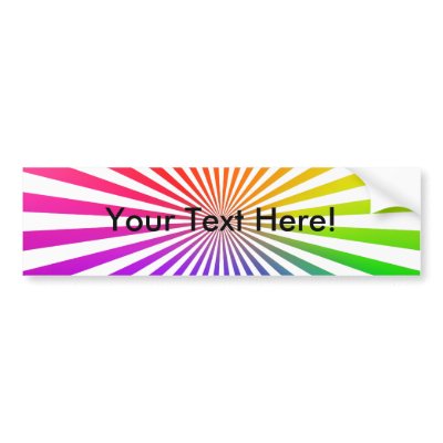 Abstract Radial Lines: Rainbow Bumper Stickers by spiritswitchboard