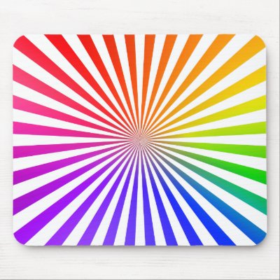 Abstract Radial Lines: Rainbow Mousepad by spiritswitchboard