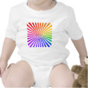Abstract Radial Lines: Rainbow t-shirts