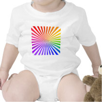 Abstract Radial Lines: Rainbow t-shirts