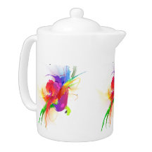 Abstract Rainbow Lorikeet Paint Splatters