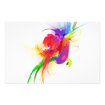 Abstract Rainbow Lorikeet Paint Splatters Custom Stationery