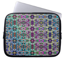 Abstract Rainbow Mandala Fractal Laptop Sleeve