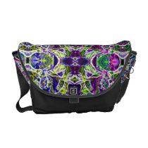 Abstract Rainbow Mandala Fractal Messenger Bag