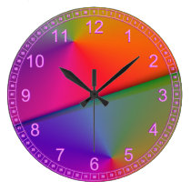Abstract Rainbow Origami – Indigo & Magenta Swirls wall clocks