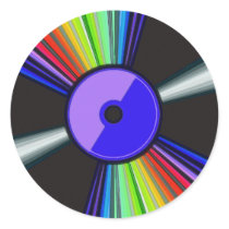 ABSTRACT RECORD ALUM ROUND STICKER