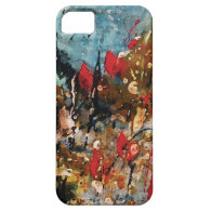Abstract Red and Blue Nature Painting on iPhone 5 Cover For iPhone 5/5S