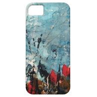 Abstract Red and Blue Nature Painting on iPhone 5 iPhone 5/5S Covers