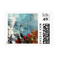 Abstract Red and Blue Nature Stamp