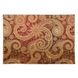 Abstract Red and Gold Floral Pattern Place Mat