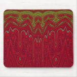 Abstract Red and Green Tribal Design Mousepads