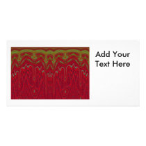 Abstract Red and Green Tribal Design Photo Card Template