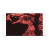 Abstract Red & Black Asian Tree photo cards