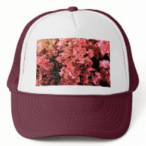 Abstract Red Bougainville Flowers Hats